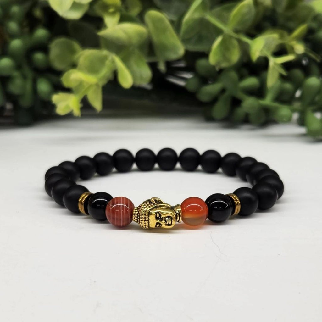 Buddha Black Obsidian Beaded Bracelets-3