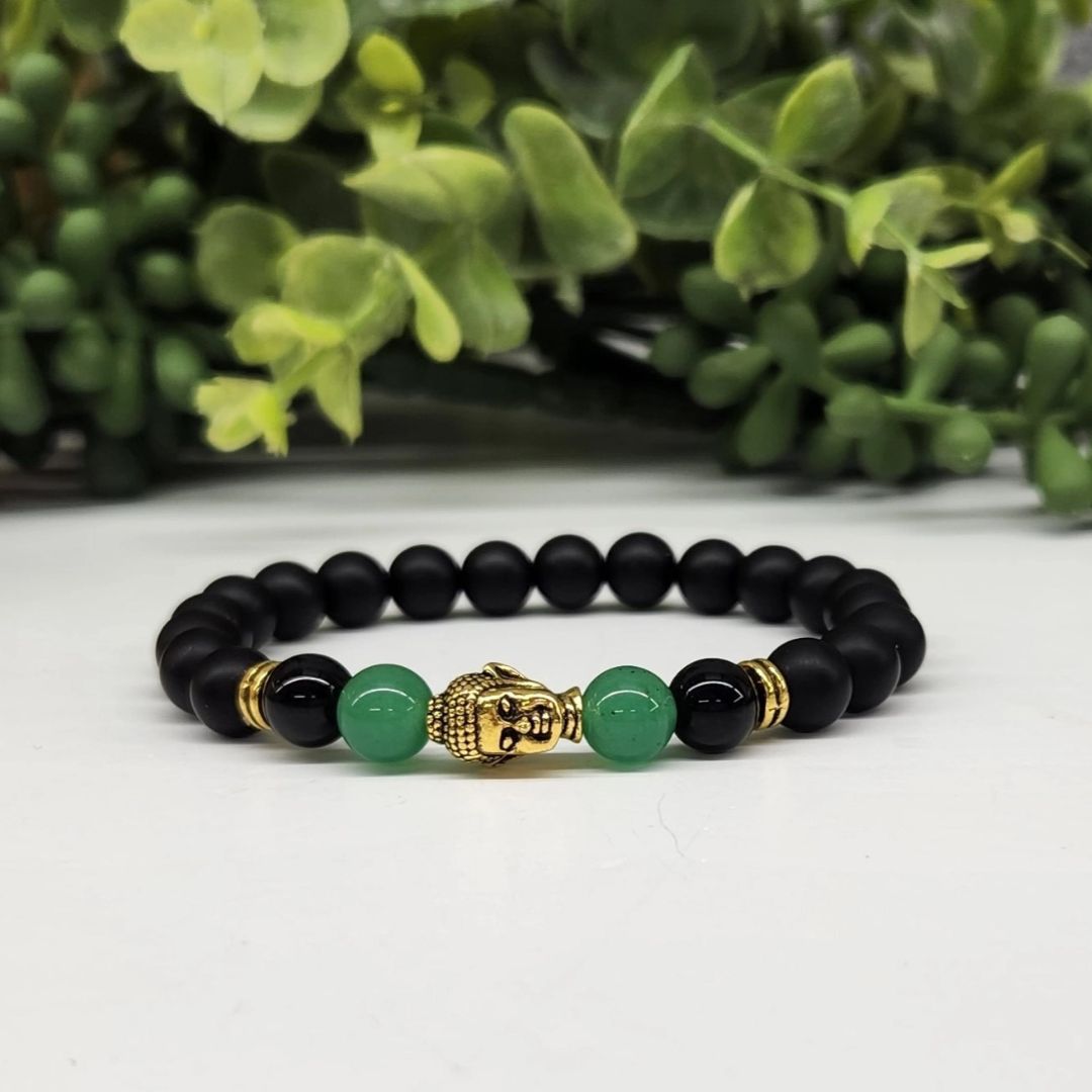 Buddha Black Obsidian Beaded Bracelets-5
