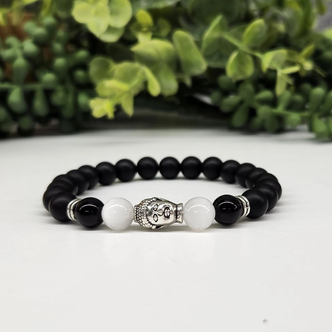 Buddha Black Obsidian Beaded Bracelets-7