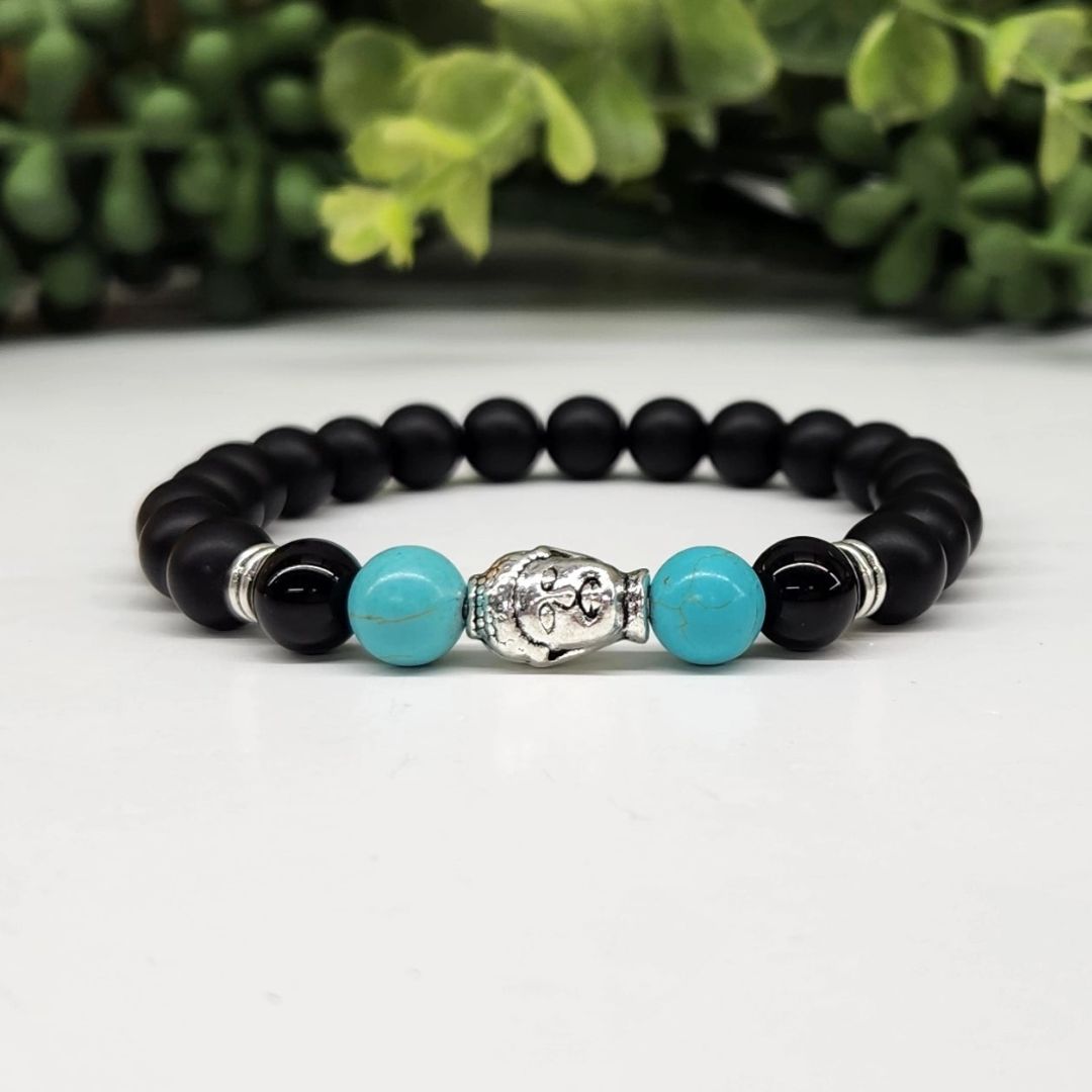 Buddha Black Obsidian Beaded Bracelets-8