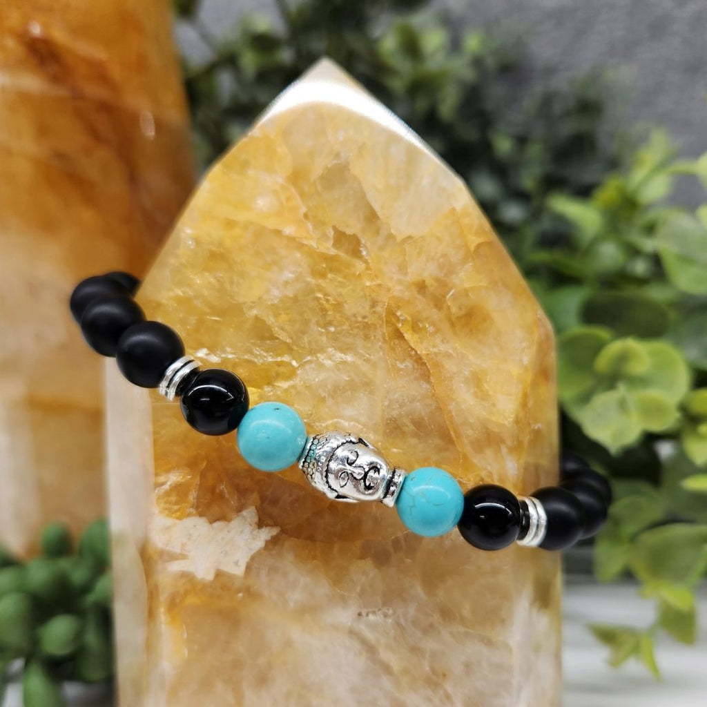 Buddha Black Obsidian Beaded Bracelets-0