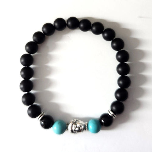Buddha Black Obsidian Beaded Bracelets-1