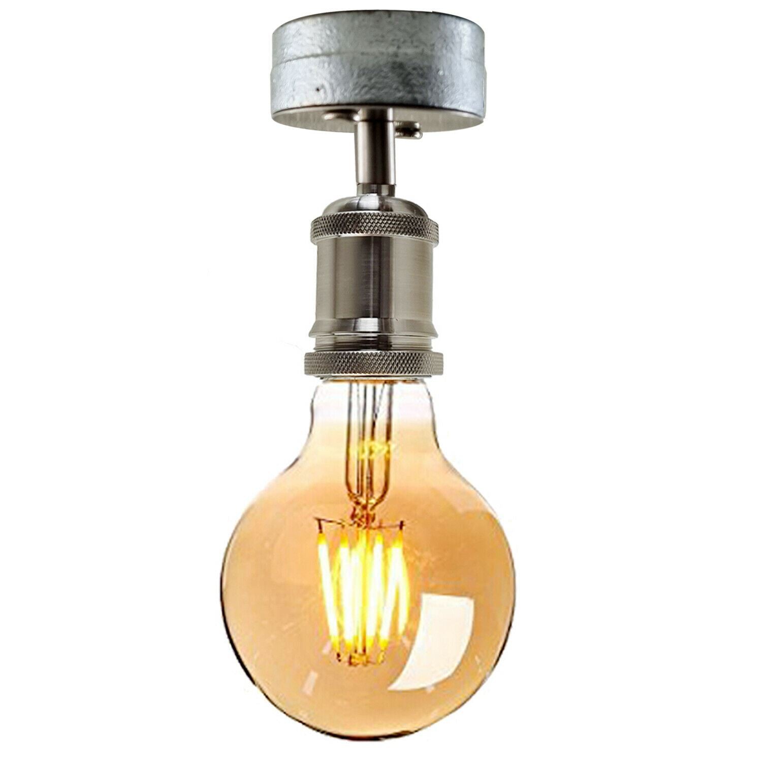 Lampada a Soffitto Industriale Vintage – Stile Retrò in Ferro Galvanizzato