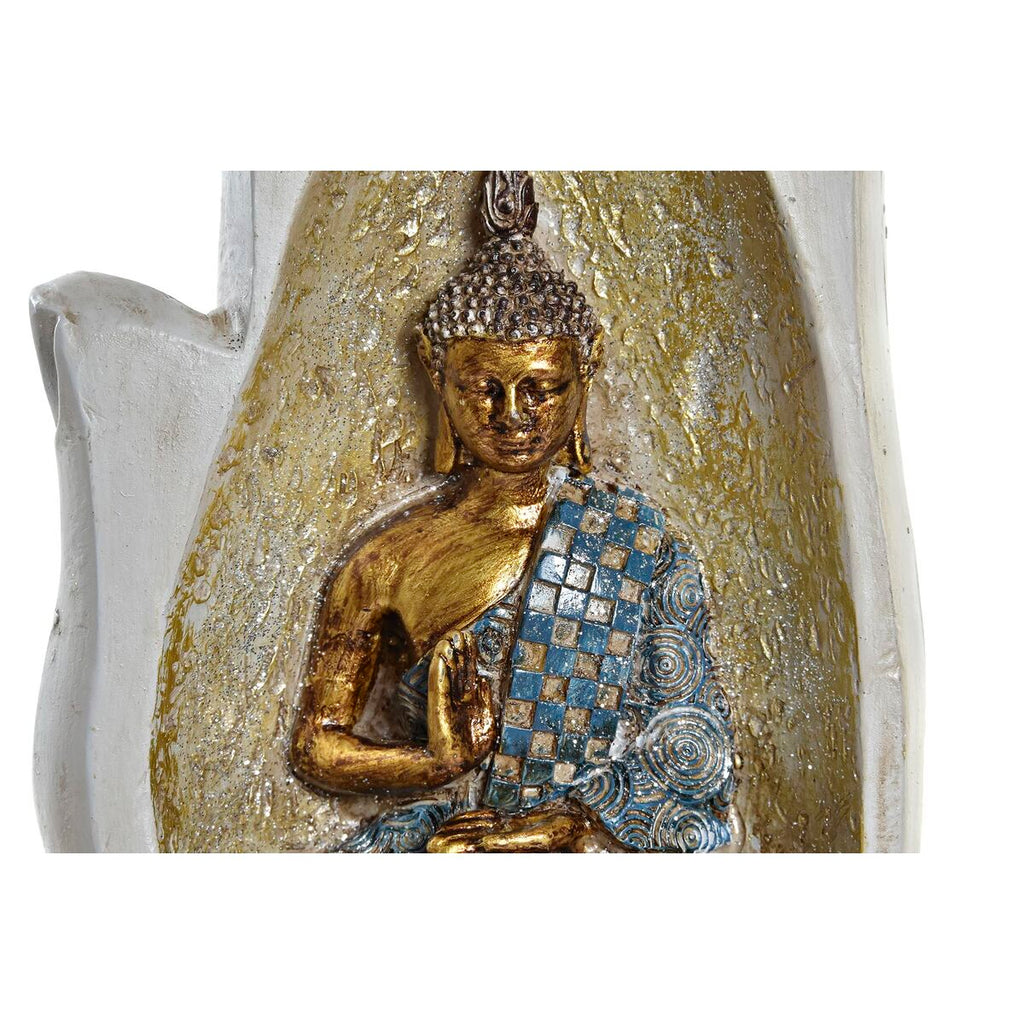 Decorative Figure DKD Home Decor Grey Golden Buddha Resin (10 x 7,2 x 20,9 cm) (2 Units)