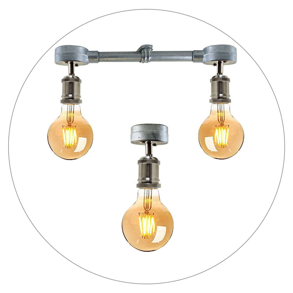 Lampada a Soffitto Industriale Vintage – Stile Retrò in Ferro Galvanizzato