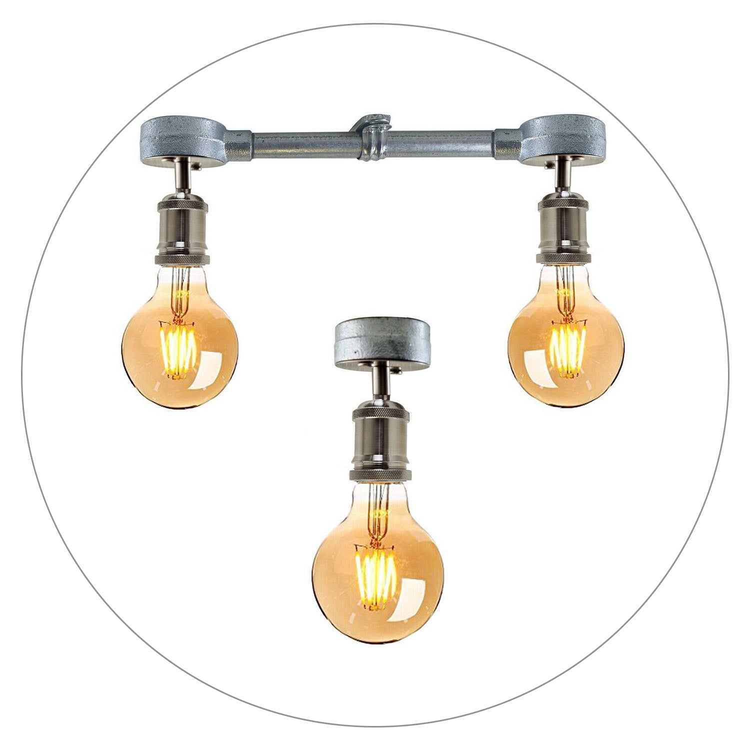 Lampada a Soffitto Industriale Vintage – Stile Retrò in Ferro Galvanizzato