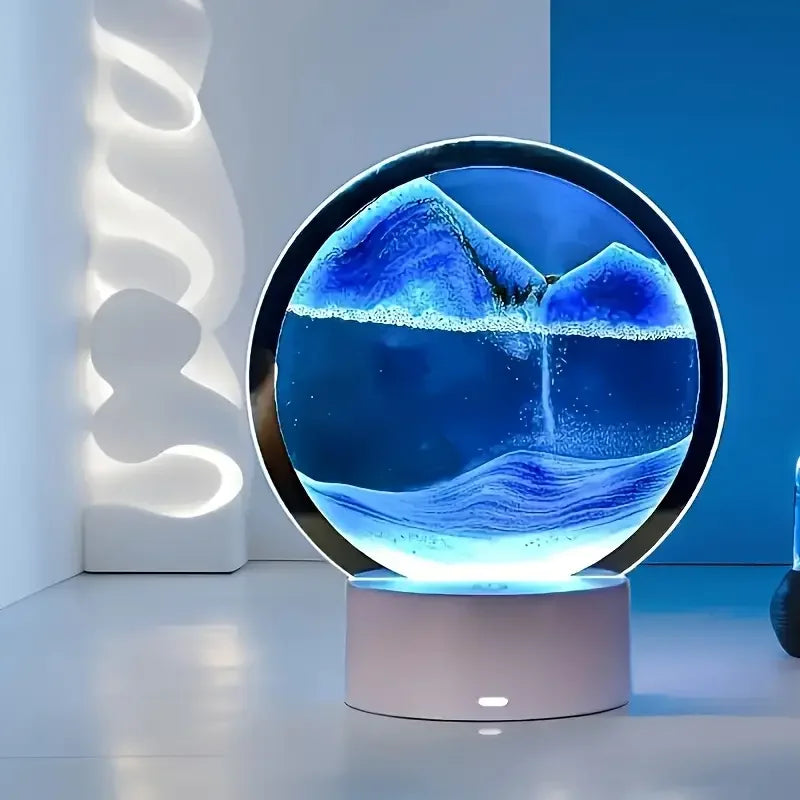 Lampada Clessidra Luminosa – Paesaggi di Sabbia con Luce Ambientale 7 Colori