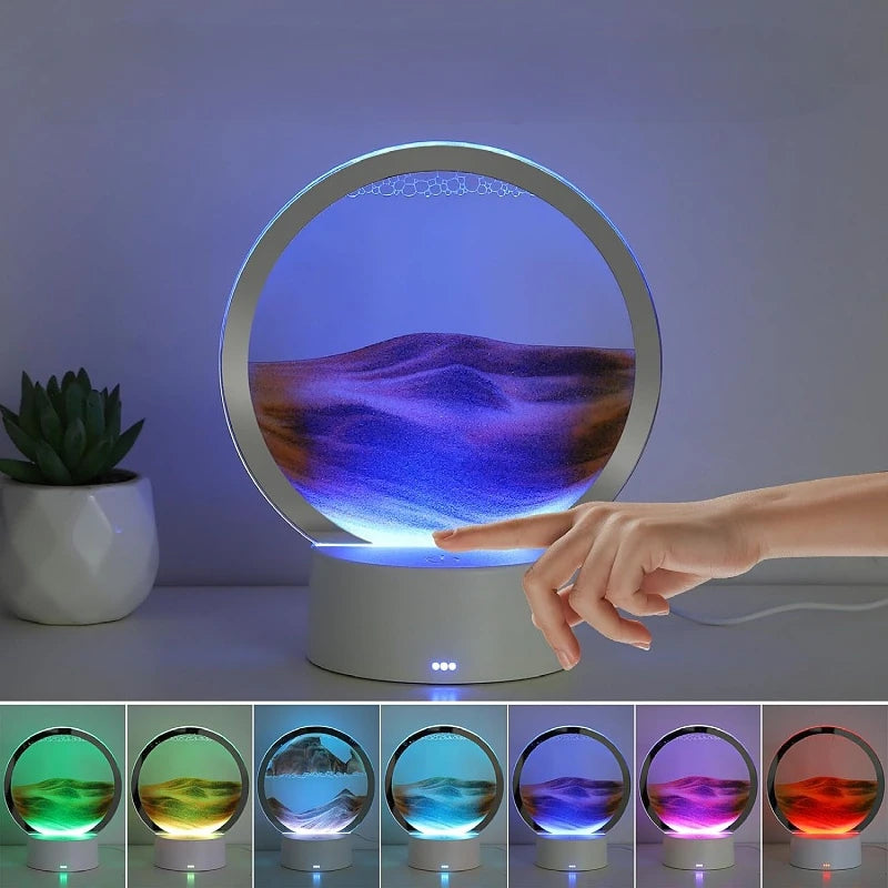 Lampada Clessidra Luminosa – Paesaggi di Sabbia con Luce Ambientale 7 Colori